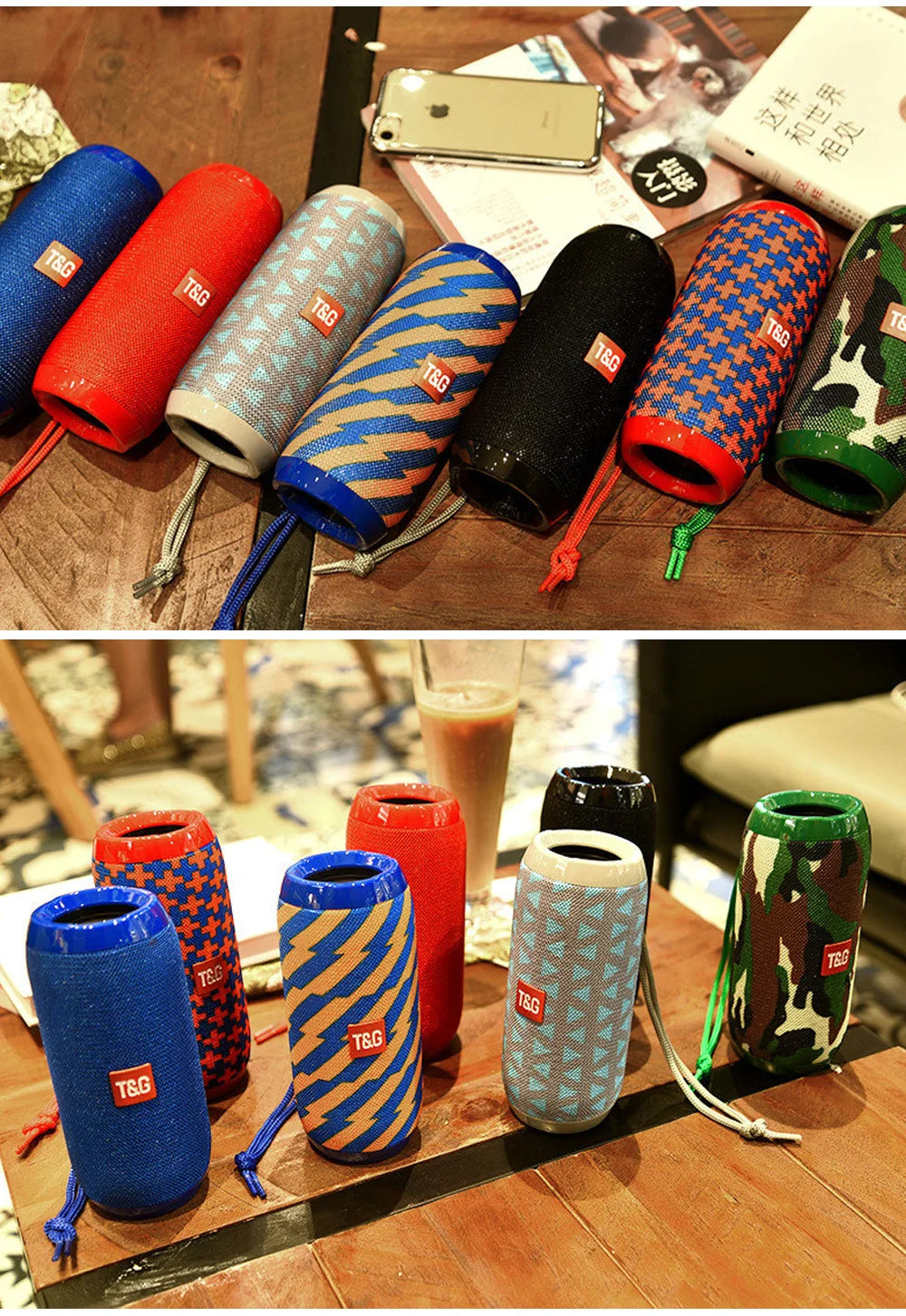 Bluetooth Speaker T&G TG117 Portable TWS Sound Box Waterproof Loudspeaker Outdoor Stereo Surround Speakers Support TF FM Radio.