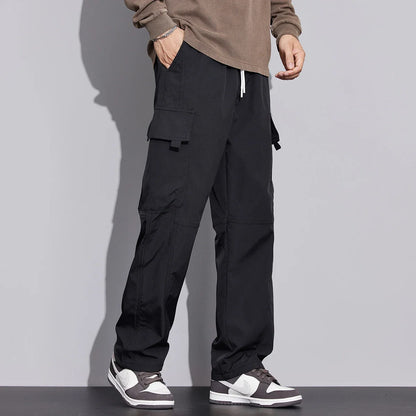 New in Tall Men Cargo Pants Elastic Waist Extra Long Length 115cm Male Waterproof Trousers Lengthened Slim Thin Leg 190cm 200 Cm.