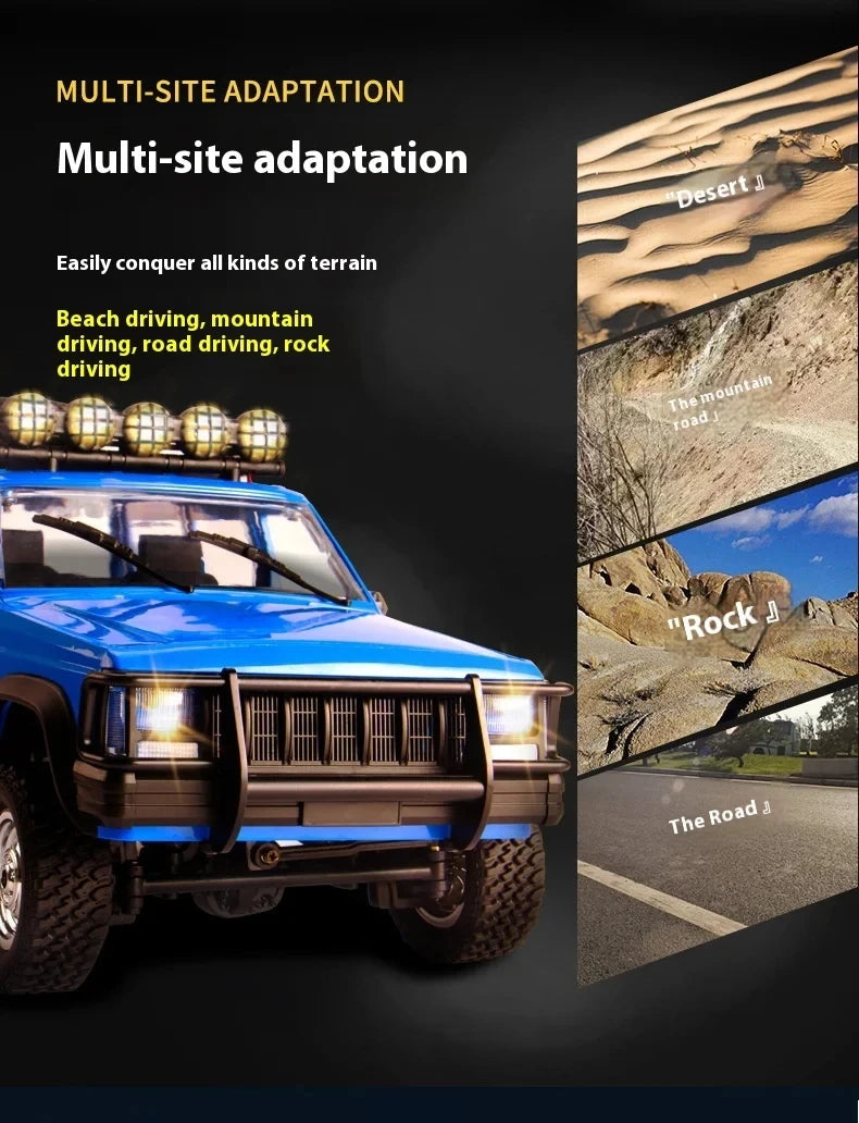 1:12 MN78 4WD Off-Road RC Car 2.4G Full Scale Short Truck With Headlights 280 Motor Real Scale Remote Control Toy Car Model.