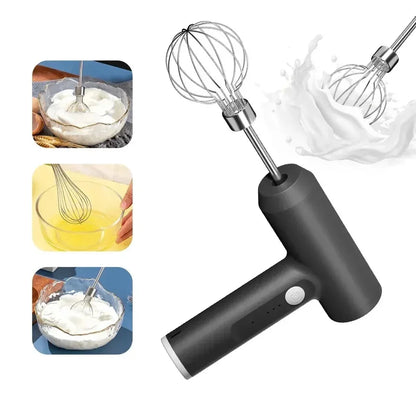 portable Rechargeable Electric Egg Beater With Stand Bracket 3 Speeds Adjustable Hand Whisk Drink Mixer Milk Frother for Coffee.