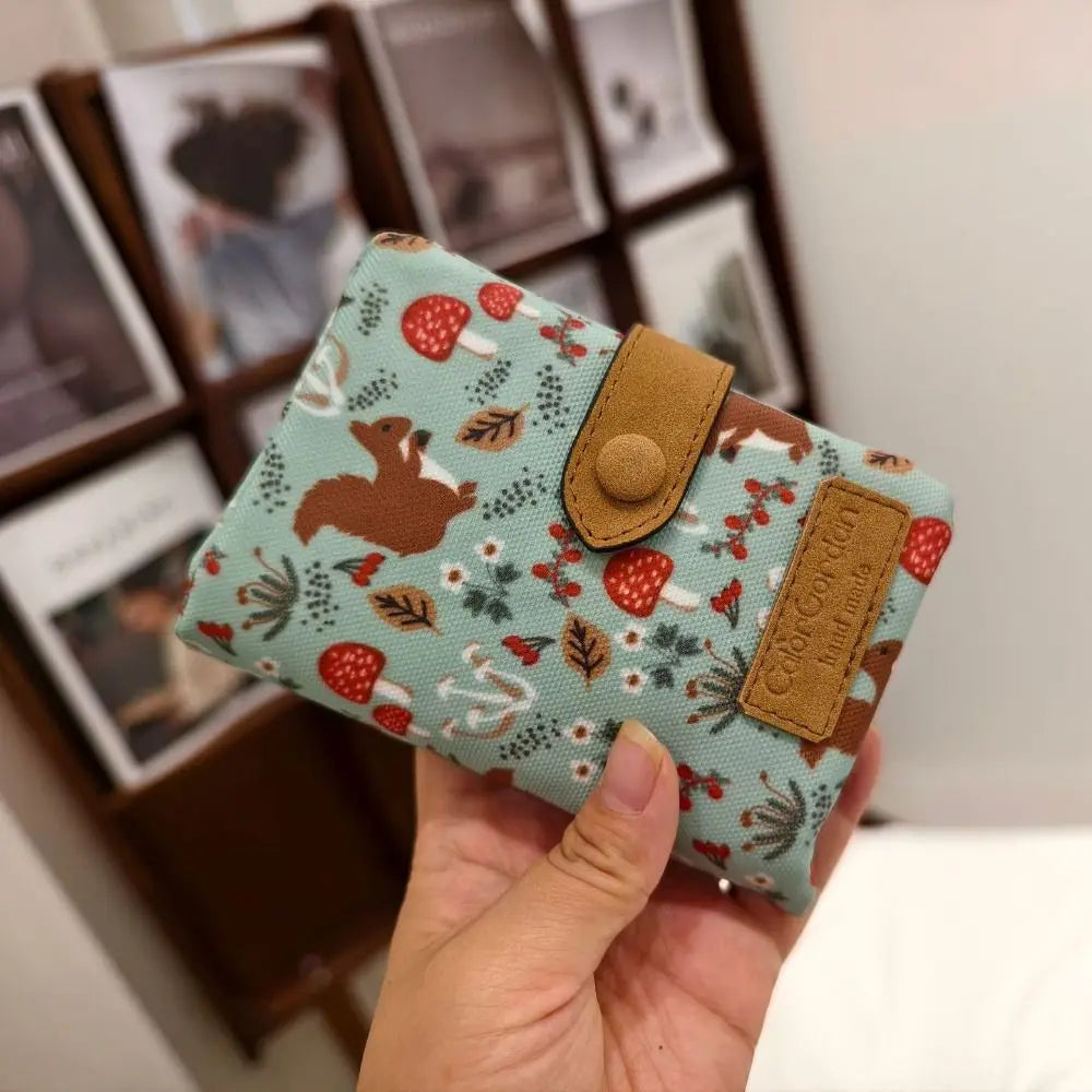 Women Cute Zipper Hasp Short Wallet PU Leather-Capacity Coin Purse Money Bag Frosted Printing ID Card Holder Girl Cute Clutch.