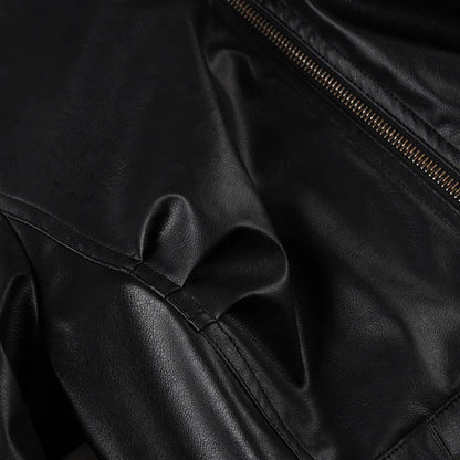 AltGoth Harajuku Streetwear Pu Leder Jacke Mall Gothic Cyber Punk Rollkragen Crop Mäntel Hipster Dark Grunge Rave Outfit Femme