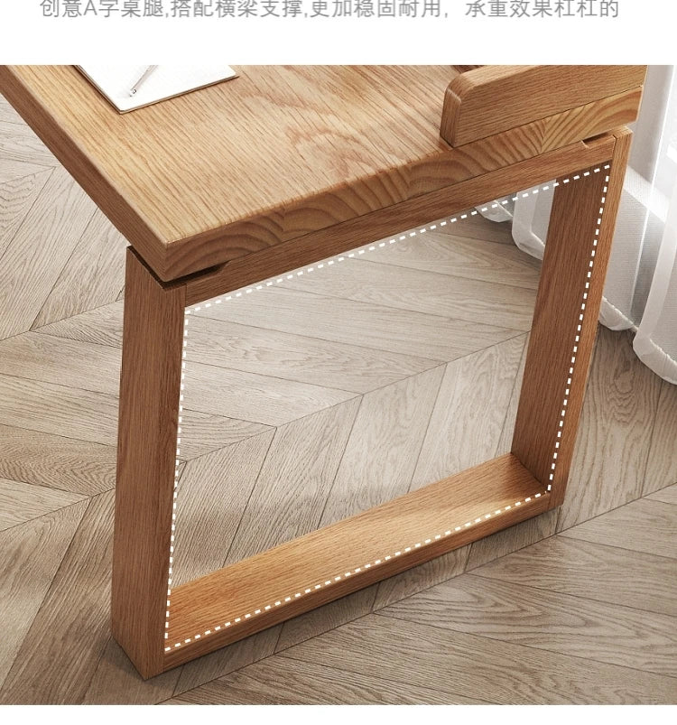 Solid wood double desk against the wall Long table Household simple modern student writing desk Study table Office computer desk