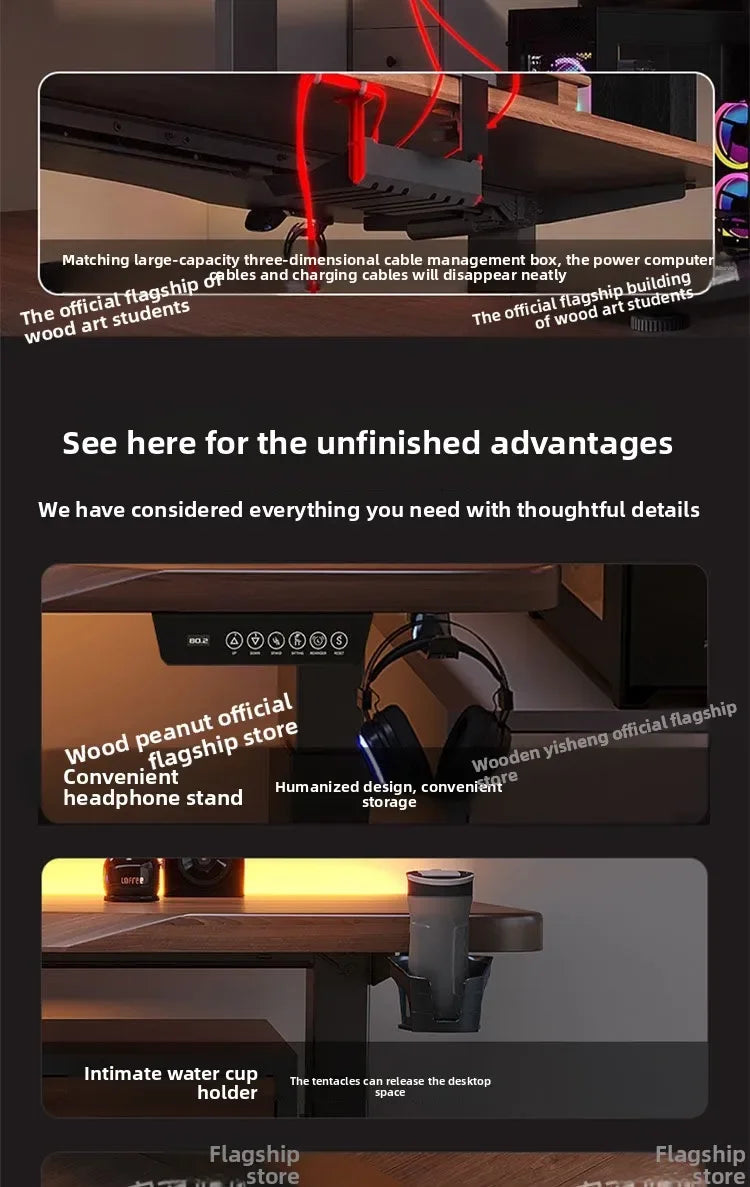 Elektrischer höhenverstellbarer intelligenter Stehschreibtisch, Computer-Workstation, Heimbüro, Gaming-Tisch, Arbeitszimmer, Schreibtisch, Desktop-Computer