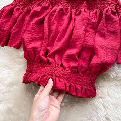 2024 Summer Green/Black/Red Two Piece Set Women Sexy Slash Neck Short Tops + High Waist Wide Leg Pants Female Suit New.