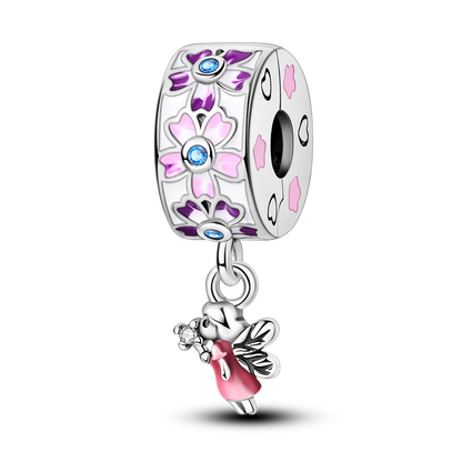 Silver Clasp 925 Sterling Silver CZ pave Clip Charms Daisy Beads Stopper Safety Chain fit Original Bangle Bracelet Jewelry Clip