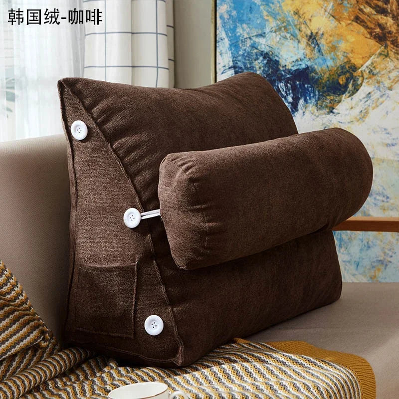 Bed Triangular Cushion Chair Bedside Lumbar Chair Backrest Lounger Lazy Office Chair Reading Living Room Pillow Household Decor.