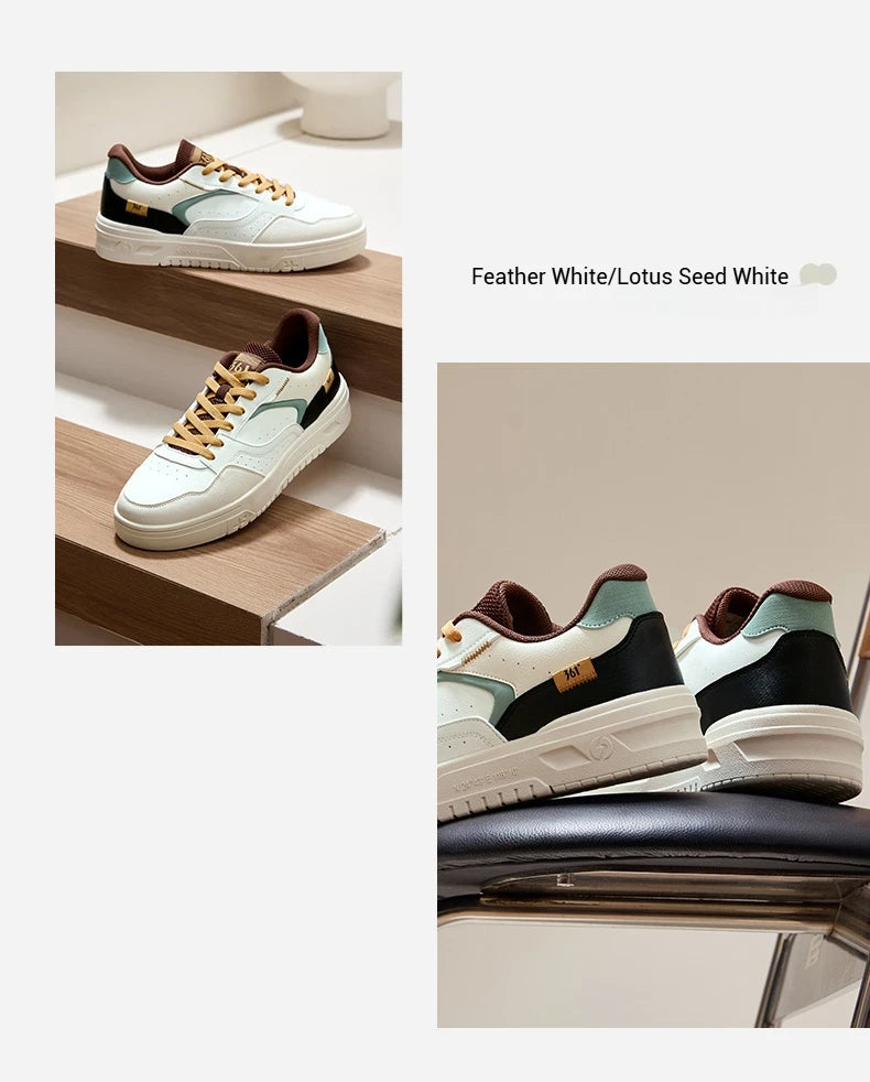 361 Degrees Men's Board Shoes Spring New Casual Versatile Thick Soled Leather Comfortable Trendy Durable Male Sneaker 672516615