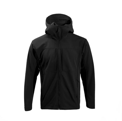 Compass Button Patch Italian Luxury Style Men's Fleece-lined Windbreaker Jacket Zippered Suitable For Outdoor Sports Hoodie.