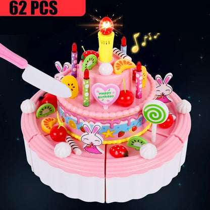 Kitchen Coffee Pretend Play Tea Set Children Toy Food Cake Model Girl Simulation Utensils Cut Kids Play House Birthday Cake Toys