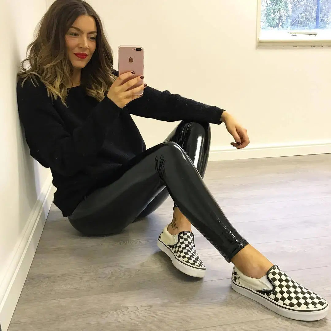 New Bright  Pu Pants Women Black Slim Leather Pants Sexy Hip Liftting Yoga Fitness Leggings Running Casual Fashion Pu Pants.