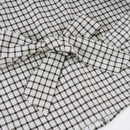 2025 Autumn Winter Women Vintage Long Sleeve Checkered Shirt Design Crop Blouse Y2k 2000s Top Stylish High Street Gyaru Coquette.