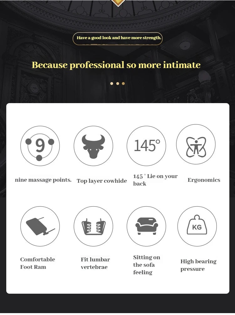 Bürostuhl mit Lederrad, unterstützt Design, Relax, moderner Massagesessel, Chaiselongue, mobil, bequem, luxuriös, Silla Oficina, Büromöbel