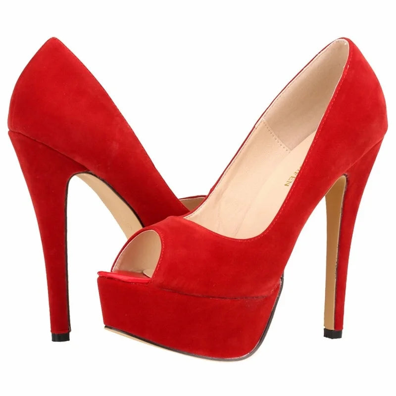 Men's Platform High Heels 14cm Cross-dresser Unisex Drag Queen Sandals Sexy Peep Toe Ankle Strap Stilettos Pumps Party Shoes.