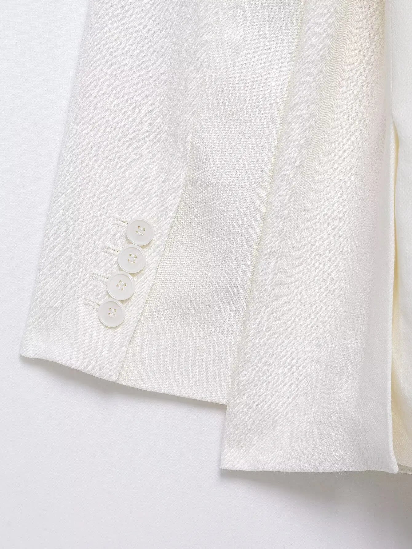 HH Women's Suits White Turn-Down Collar Long Sleeves Lace-Up Blazers+High Waist Zipper Long Pants Female Spring Fashion Sets.