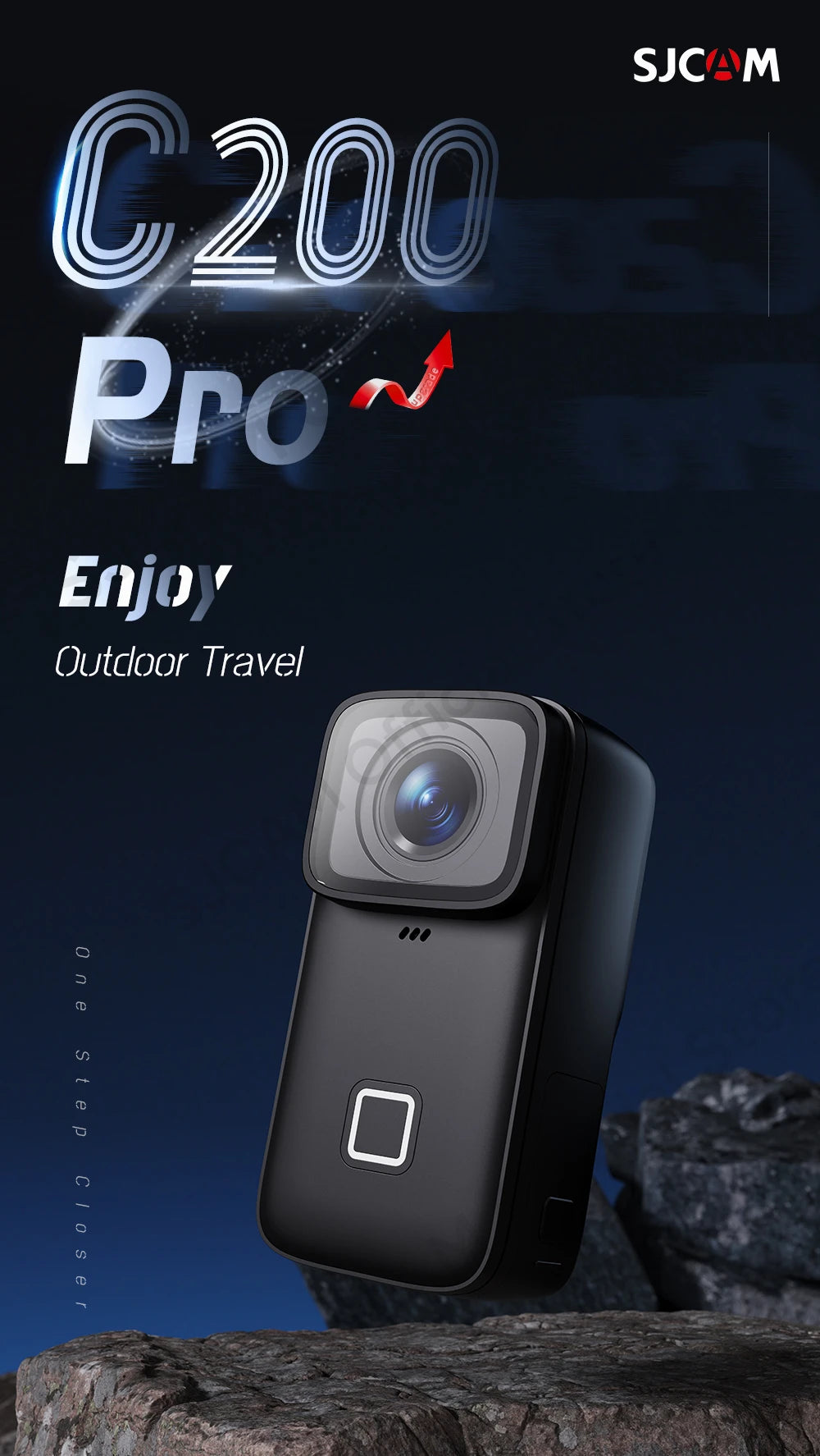 SJCAM C200 Pro 4K Action Camera with Portable Body 5M Waterproof FHD 6-Axis GYRO Video Body 5G WiFi Night Vision Sports DV.