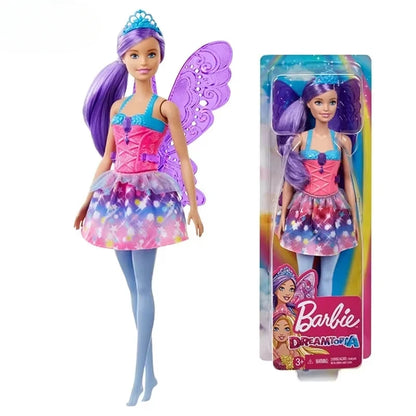 Original Barbie Doll Dreamtopia Magic Mermaid Dolls for Girls Rainbow Hair Fantasy Color Feature Kids Toy Bjd Butterfly Princess.