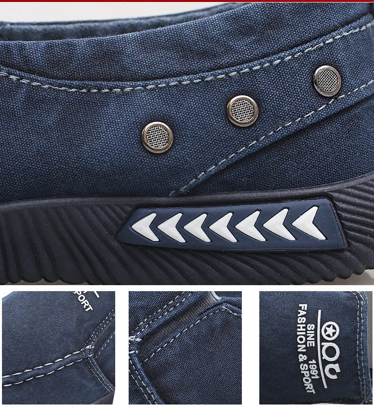 Denim Men's Canvas Shoes Slip on Sneakers Male for Summer 2025 New Outdoor Driving Moccasin Trendy Vintage Loafers Shoes for Men.