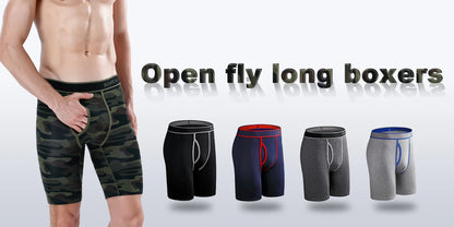 4 stücke lange boxer für männer unterwäsche plus größe männer höschen sexy lange bein unterhosen baumwolle Herren boxershorts mode männlichen Stamm