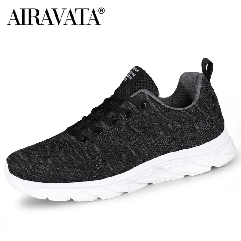 Men's Trendy Lace Up Knit Sneakers Casual Outdoor Athletic Running Walking Gym Shoes