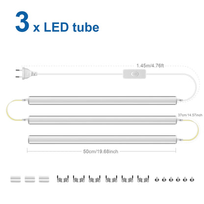 50cm T5 LED Tube Light 15W Aluminum - Garage Ceiling Light/Kitchen Under Cabinet Lighting/Wall Lamp 110V-220V Universal Voltage.