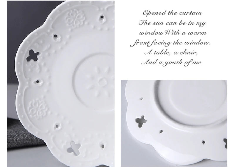 200ML. white embossed porcelain tazas cafe cup and saucer, ceramic cappuccino cup, vintage latte cup, turkish tea cups, tazze.