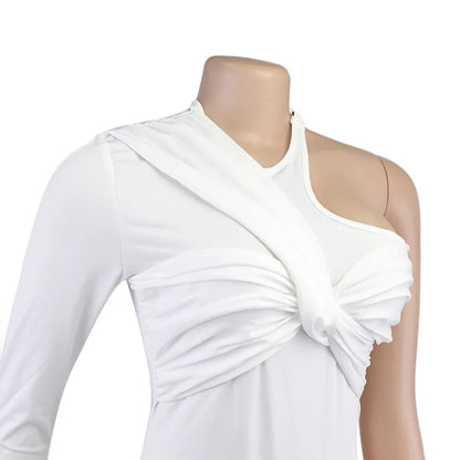 Elegant Office Lady One Shoulder Skinny Bodysuit for Women Jumpsuit Sexy Cut Out Rompers Sexy One Piece Female Overalls.