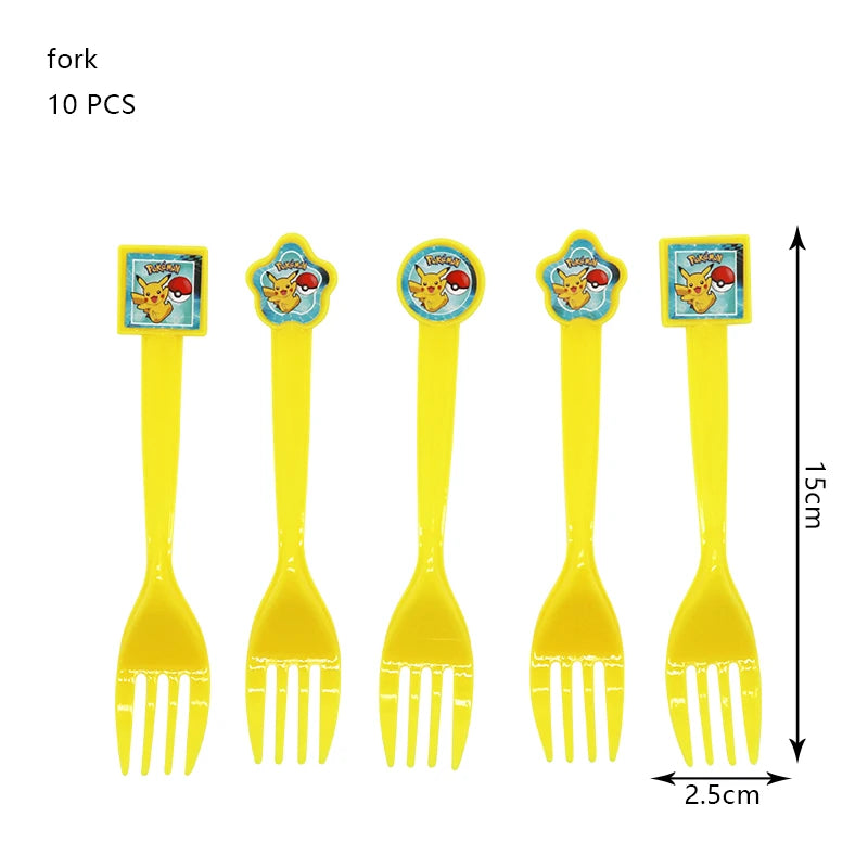 Pokemon Geburtstag Party Dekoration Neue Ligntning Pikachu Ballon Kid Event Liefert Einweg Geschirr Banner Hintergrund Platte