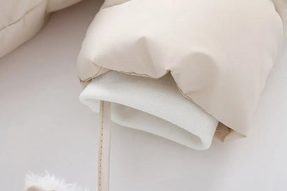 AYNIGIELL 2024 Winter Neugeborenen Verdickung Overall Integrierte Wolle Mit Kapuze Unten Strampler Baby Jungen und Mädchen Warme Schneefeste Overalls.