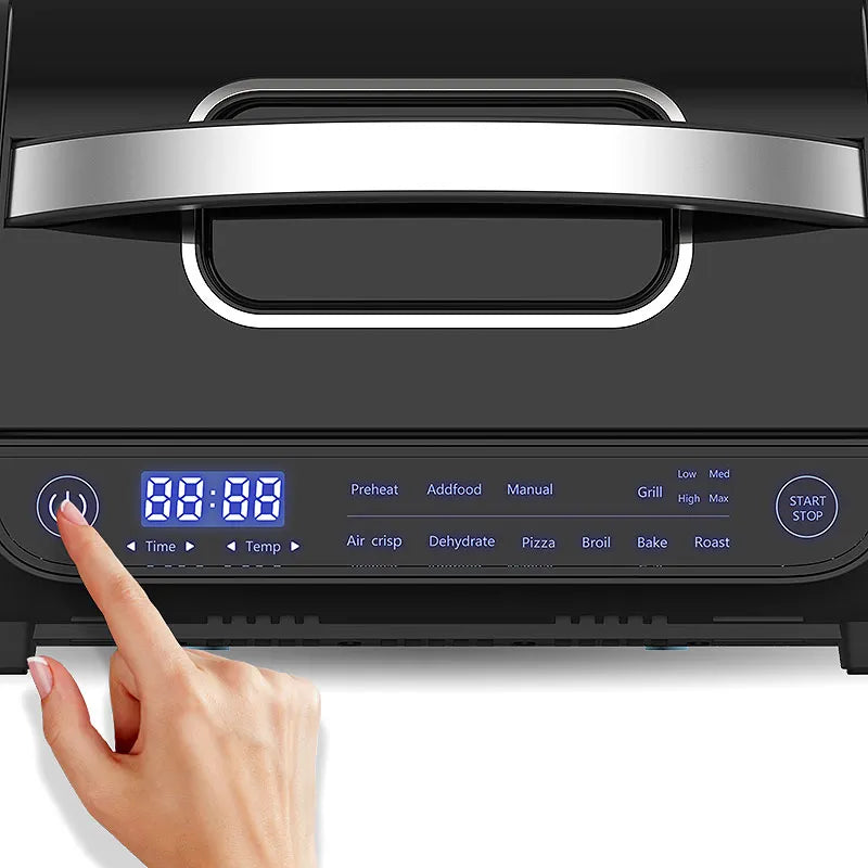 Grill Hot Air Fryer 8in1 Hot Air Fryer 6L Capacity Airfryer Electric Grill with Touch Control, Max 230°C 120-Minute Timer 1700W.