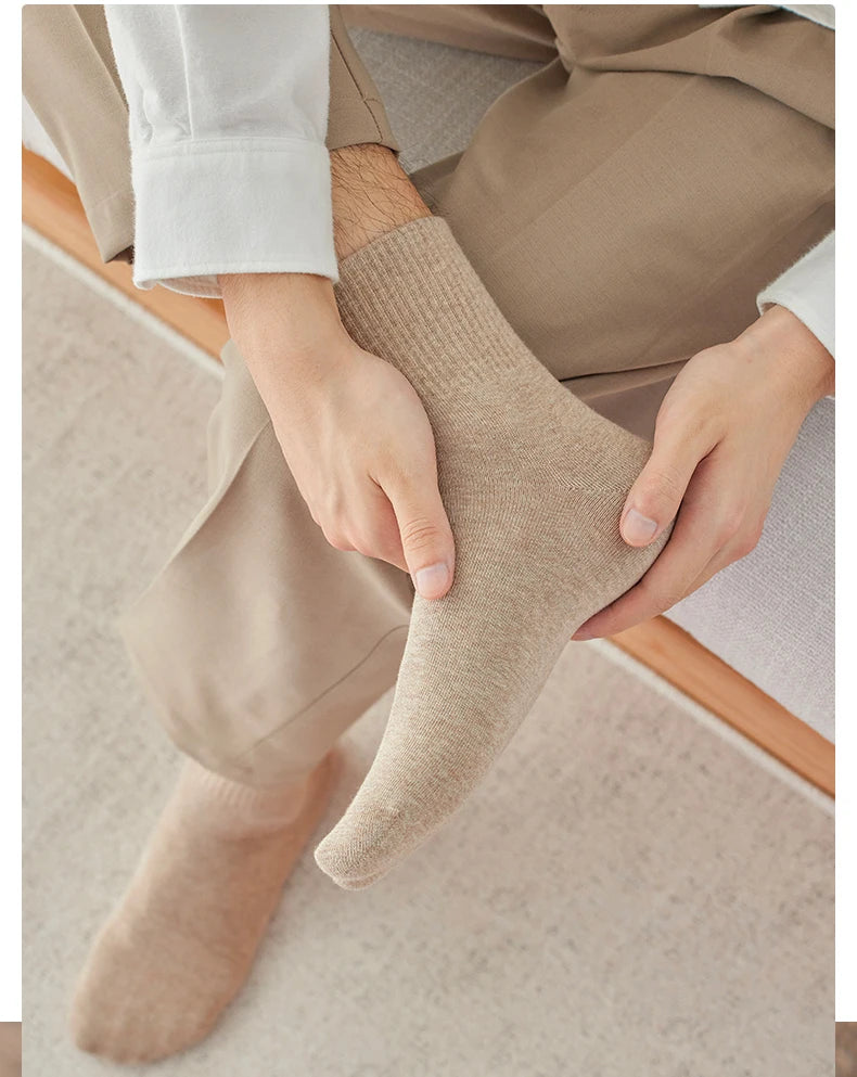 5/10 Pairs 95% Combed Cotton Socks Men Business Dress Long Socks Soft Breathable Spring Summer Colorful Sock For Man 5Pairs/Lot.