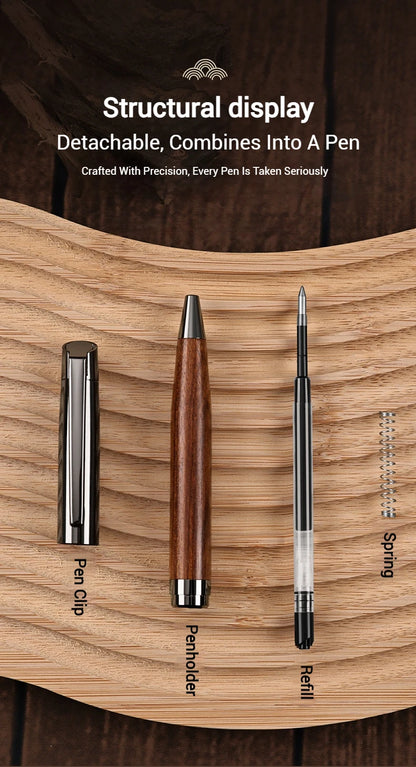 Luxuriöser Kugelschreiber aus Holz und Metall, mittlere Spitze, für Geschäftsbüros, Schule, Büromaterial.