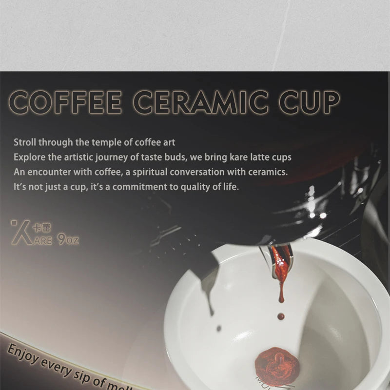 MUVNA Coffee and tea tools Cups 280ml/for Latte,Hot Tea,Cappuccino,Mocha,Cocoa,White/Cup and Saucer Set/Ceramic Latte Coffee Cup.