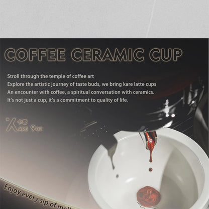 MUVNA Coffee and tea tools Cups 280ml/for Latte,Hot Tea,Cappuccino,Mocha,Cocoa,White/Cup and Saucer Set/Ceramic Latte Coffee Cup.