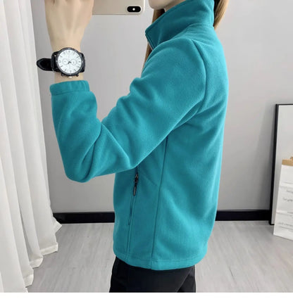 Plus Größe Herbst Winter Polar Fleece Warme Mantel Frauen Sweatshirt Outdoor Sport Casual Zipper Strickjacke Jacke Top Schlank Jugendliche.