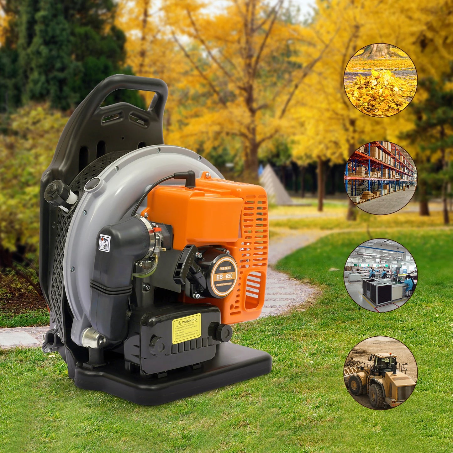 65cc 2-Takt Benzin Rucksack Blatt luftgekühltes Gebläse kommerzielles Gartenhof Werkzeug 2,7 kW U/min