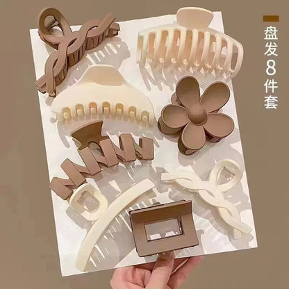 Set of 8 Plastic Hair Clip Large Hair Accessories Simple Hairpin Thin Hair Styling Tools for Women