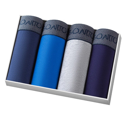 4 stücke Boxer Shorts Schlüpfer der Männer Homme Unterhose Boxershorts Unterwäsche für Mann Baumwolle Männliche Paar Sexy Set Calecon Lot weiche Box