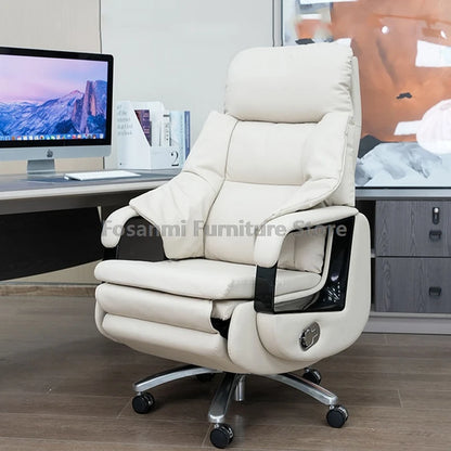 Elektrischer, bequemer Boss-Bürostuhl, Leder, verstellbar, weich, Heimcomputerstühle, ergonomischer Gaming-Schreibtisch, Drehstuhl