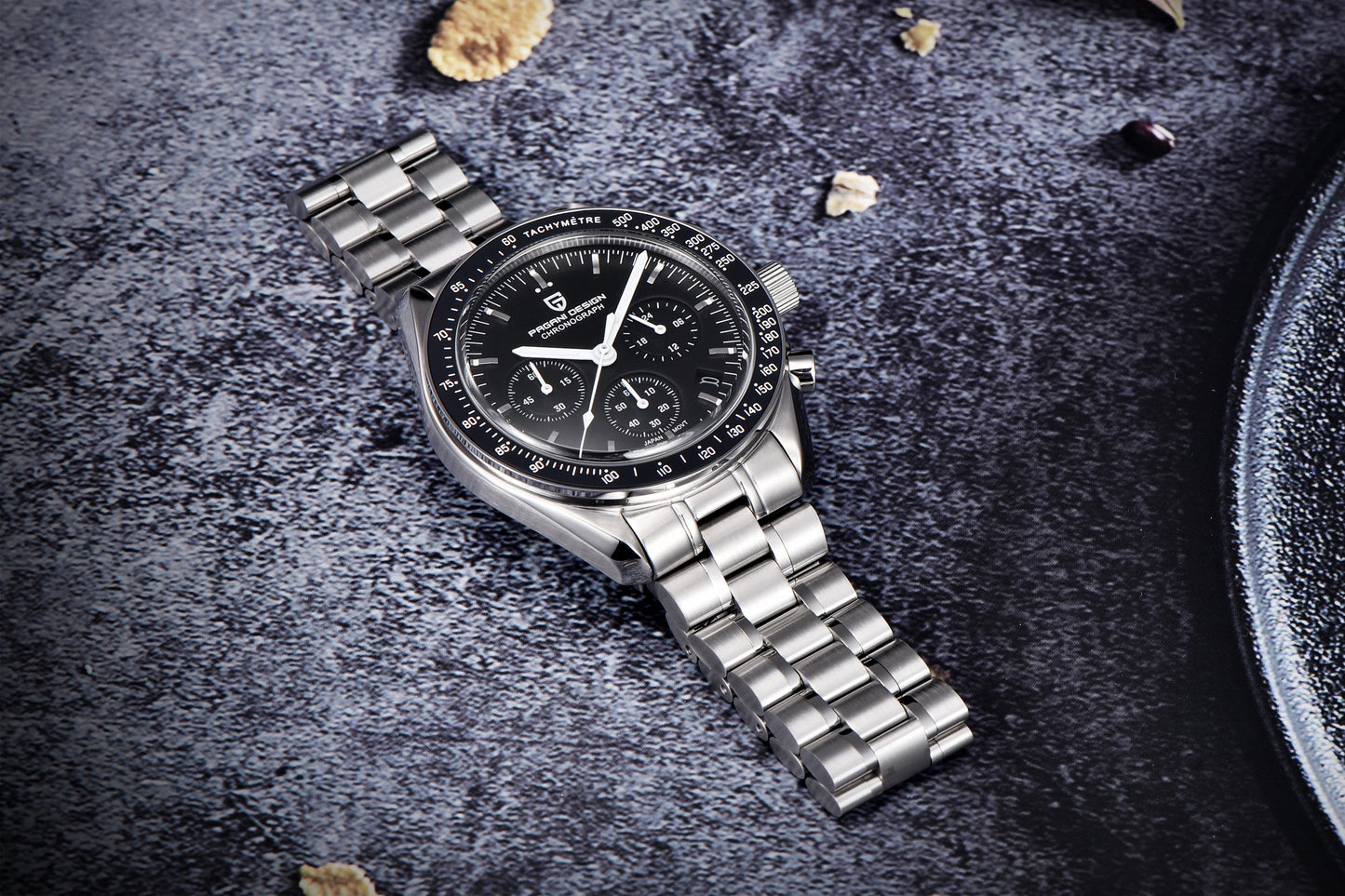 PAGANI DESIGN 2025 New Saturn Men's Watches Top Luxury Quartz Watch Men Light Tan Chronograph AR Sapphire crystal Wristwatch Men.