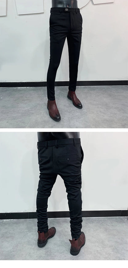 Men Suit Pants Dress Pantalone Hombre Stretch Slim Formal Trousers Calça Masculina Solid Color Casual Pants Fashion Men Clothing