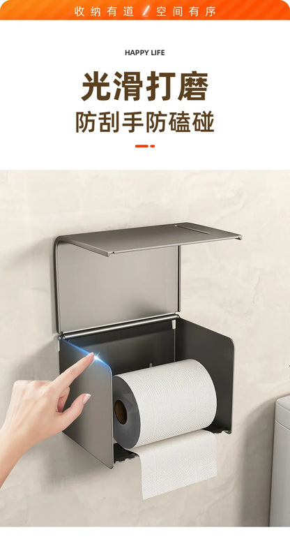 Wasserdichte Toilettenpapierbox zur Wandmontage, perforierte Rollenpapier-Schublade, Handtuch, Schublade, Aufbewahrungsregal, Organizer, Badezimmer