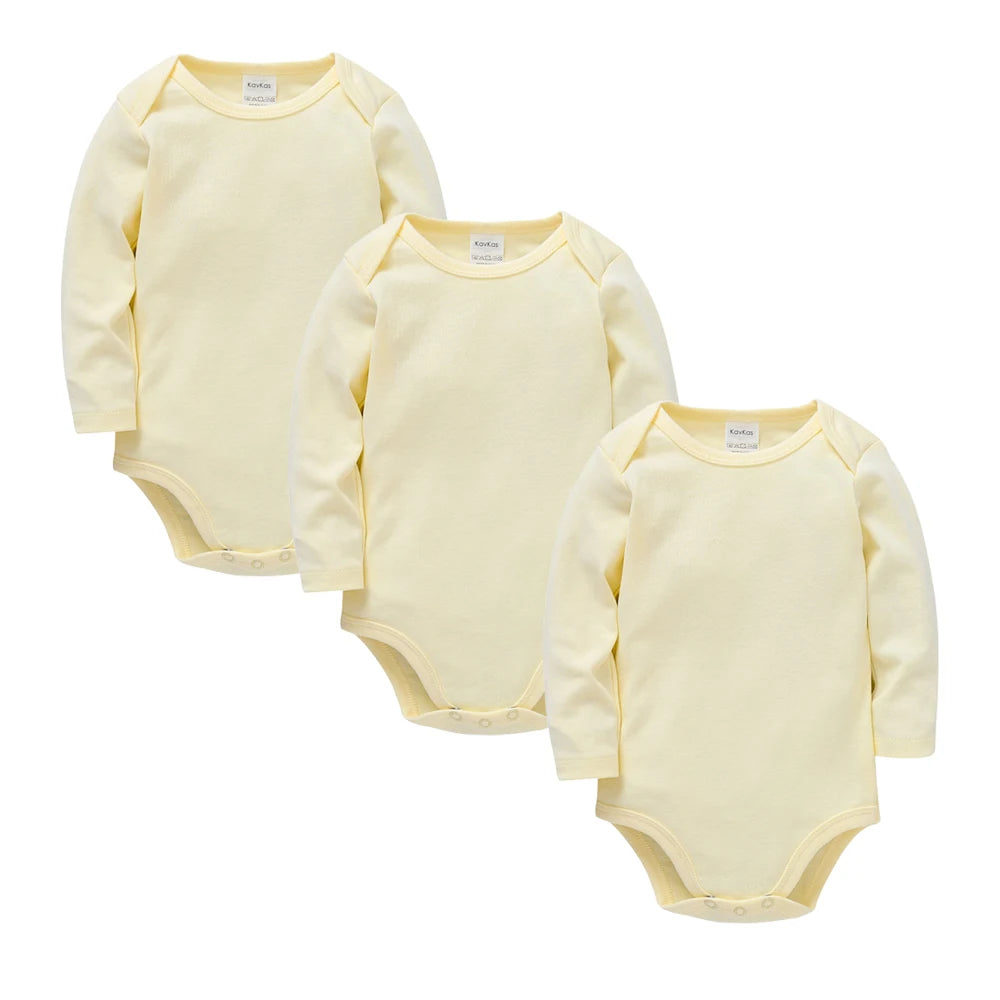Kavkas 3 Stück 5 Stück 7-teiliger Baby-Body für Jungen, 0–24 Monate, 100 % Baumwolle, volle Ärmel, Herbst-Kleidung für Neugeborene.