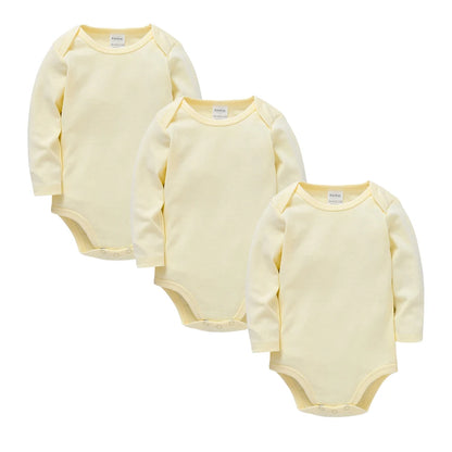 Solide weiße Babykleidung Langarm Baumwolle Baby Mädchen Jungen Body Neugeborenen Körper Bebe 0-24 Monate Säuglingsoverall.