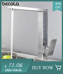 Stainless Steel Kitchen Faucet Lead-Free Folding Mixer 360 Degree Swivel Single Handle Nickel Kitchen Sink Taps