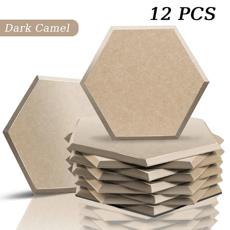 TOUO Sound Absorbing Panel 12 Pcs Studio Acoustic Panel High Density Insulation Acoustic Treatment Drum Room Wall Soundproofing