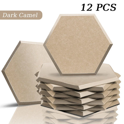 TOUO Sound Absorbing Panel 12 Pcs Studio Acoustic Panel High Density Insulation Acoustic Treatment Drum Room Wall Soundproofing