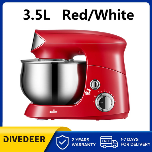 DIVEDEER Kitchen food mixer 3.5L stainless steel bowl cream egg mixture cake dough kneading machine 600W vertical mixer.