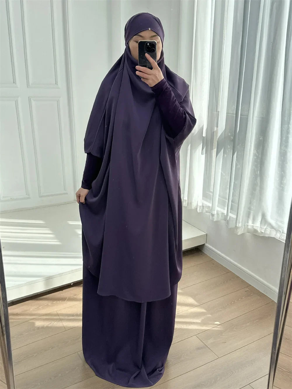 16 Colors 2 Pcs Set Ramadan Eid Modest Abaya Women Muslim Dress Hijab Suit Kaftan Robe Femme Musulmane Islam Caftan Kebaya Sets
