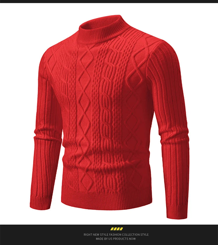 2023 Autumn  and Winter New Sweaters Warm Fit Knitted Sweaters Solid Color Casual Pullover Multiple Styles Sweater Men